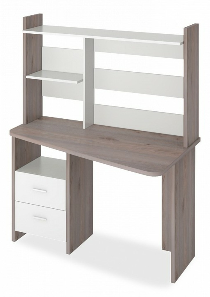 Фото Стол компьютерный Домино Лайт СКЛ-Трап120+НКЛ-120 MER_SKL-Trap120-NKL-120_NBE_PRAV - интернет-магазин МегаТерем в Москве