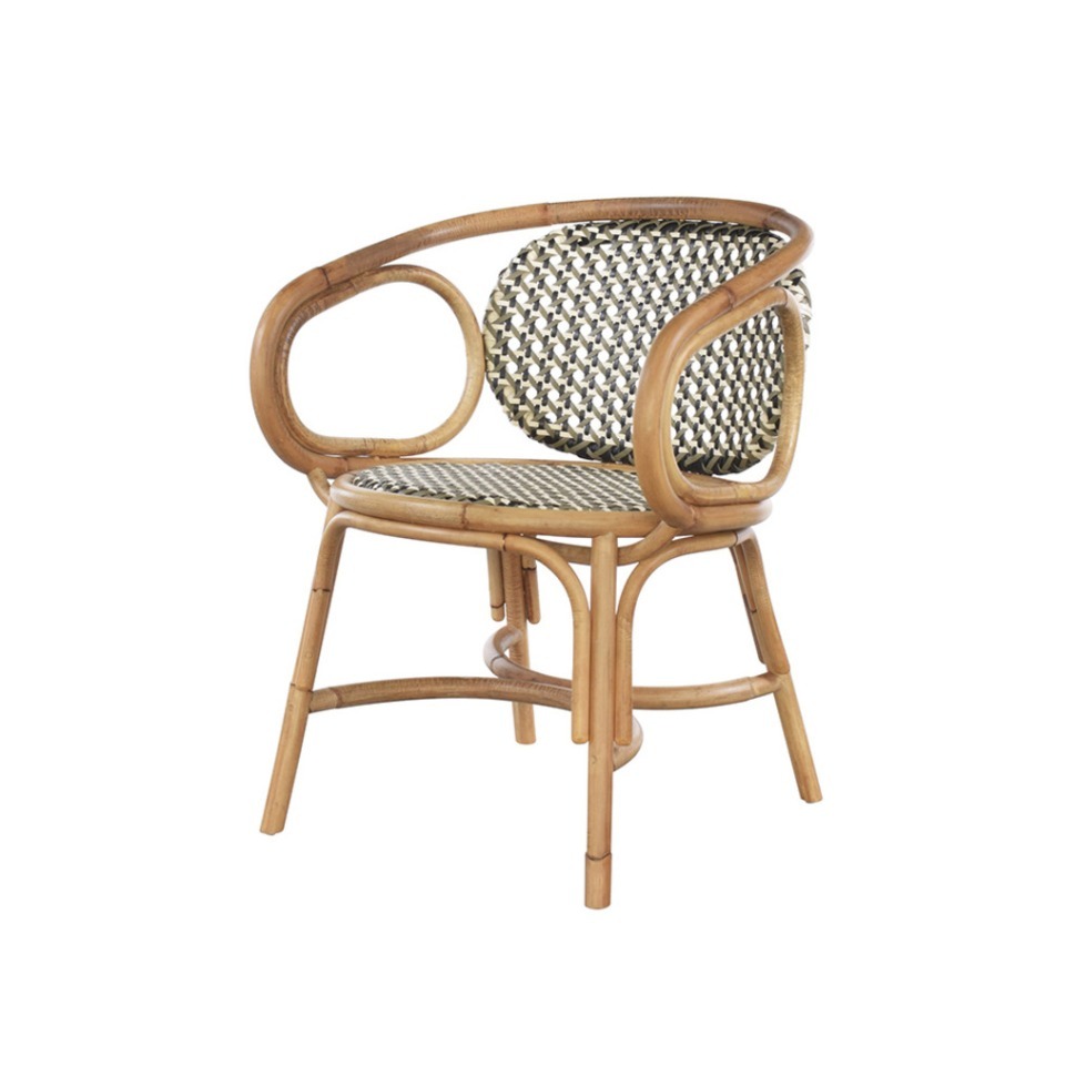 Фото Полукресло FG-30568, ротанг / полиротанг, beige/black, ROOMERS FURNITURE - интернет-магазин МегаТерем в Москве