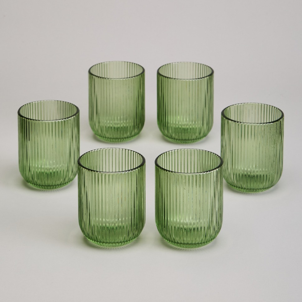 Фото Набор стаканов simplicity green 6 шт. 270 мл / 9 см Lefard (675-107) - интернет-магазин МегаТерем в Москве