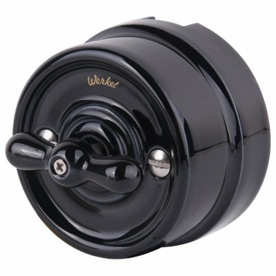 Выключатель одноклавишный Werkel Ретро (черный) W5612008 WRK_a051454