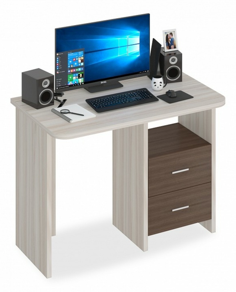 Фото Стол письменный Домино Lite СКЛ-Прям100Р MER_SKL-Pryam100R_KSH - интернет-магазин МегаТерем в Москве