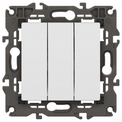 Выключатель трехклавишный без рамки Эра Эра Elegance 14-1107-01М ER_B0065796