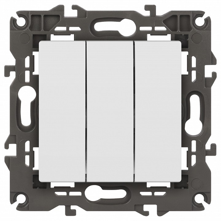 Фото Выключатель трехклавишный без рамки Эра Эра Elegance 14-1107-01М ER_B0065796 - интернет-магазин МегаТерем в Москве