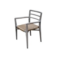 Полукресло ANOA ARM CHAIR GREY, Тиковое дерево, GREY RUBIO, ROOMERS FURNITURE