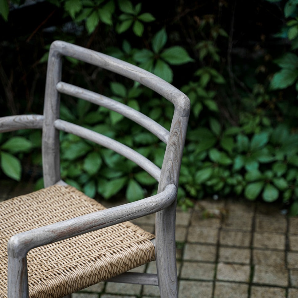 Фото Полукресло ANOA ARM CHAIR GREY, Тиковое дерево, GREY RUBIO, ROOMERS FURNITURE - интернет-магазин МегаТерем в Москве