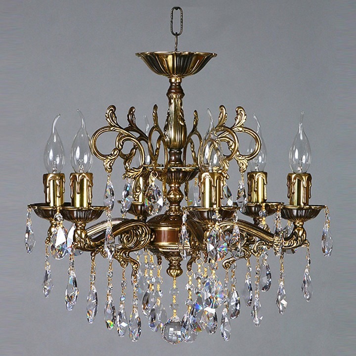 Фото Подвесная люстра Ambiente by Brizzi Leon 2128/6 PB Tear Drop BA_2128_6_pb_tear_drop - интернет-магазин МегаТерем в Москве