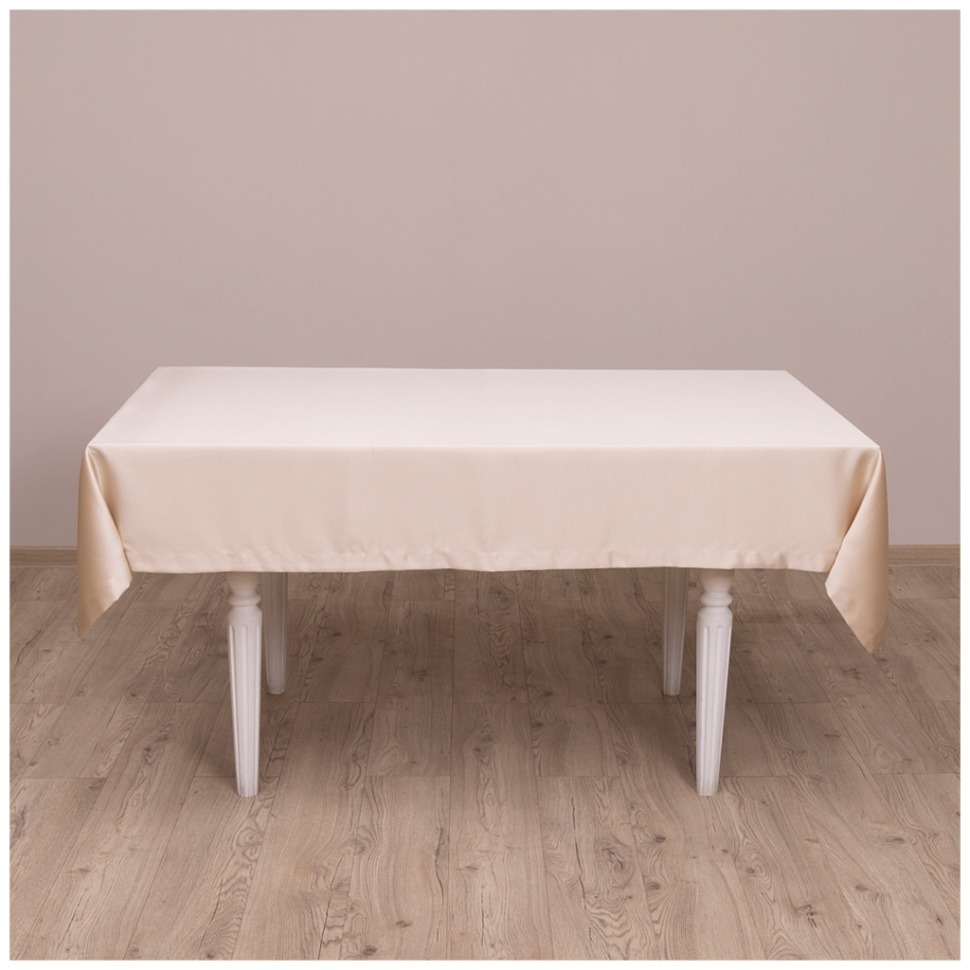 Фото Скатерть сатин золото 140х180см евроуголок 100% полиэстер Lefard (850-908-2) - интернет-магазин МегаТерем в Москве