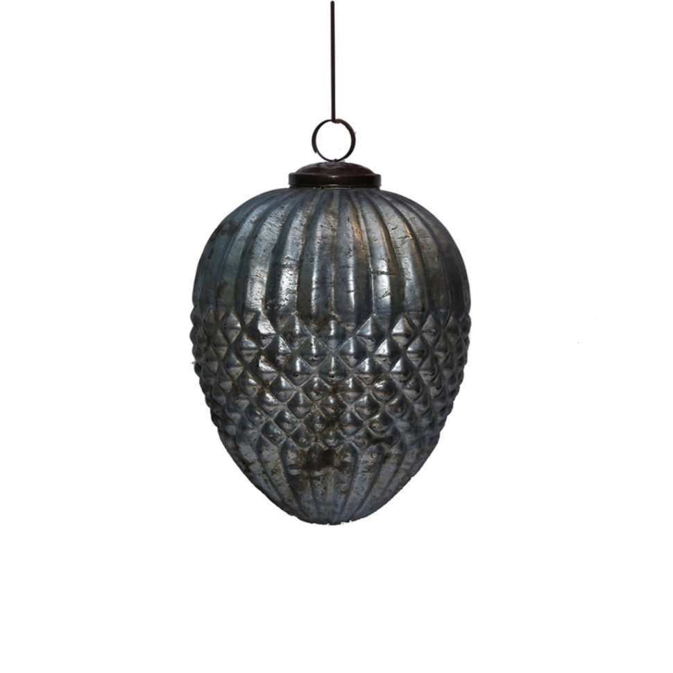 Фото Новогодняя игрушка шишка G19648, стекло, silver/blue, ROOMERS FURNITURE - интернет-магазин МегаТерем в Москве