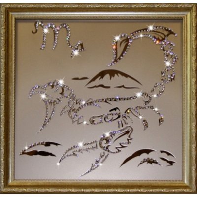 Картина Скорпион 35х35 см с кристаллами Swarovski (1127)