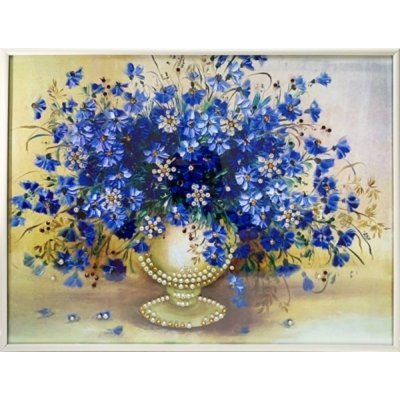 Картина Васильки 30х40 с кристаллами Swarovski (2220)
