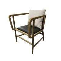 Полукресло HAC6018-OAK/A006B-2/CP155, дуб, кожа, текстиль, natural oak/black/grey, ROOMERS FURNITURE