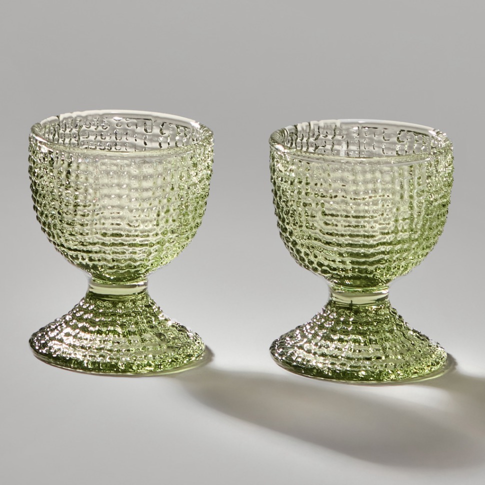 Фото Набор подставок под яйцо tempo green 2 шт. 5,5х5,5х6 см Lefard (355-388) - интернет-магазин МегаТерем в Москве