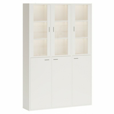 Шкаф-витрина Домино СУ(ш3в2)+3ФГ+3ФС MER_SUsh3v2-3FG-3FS-BE-belyj