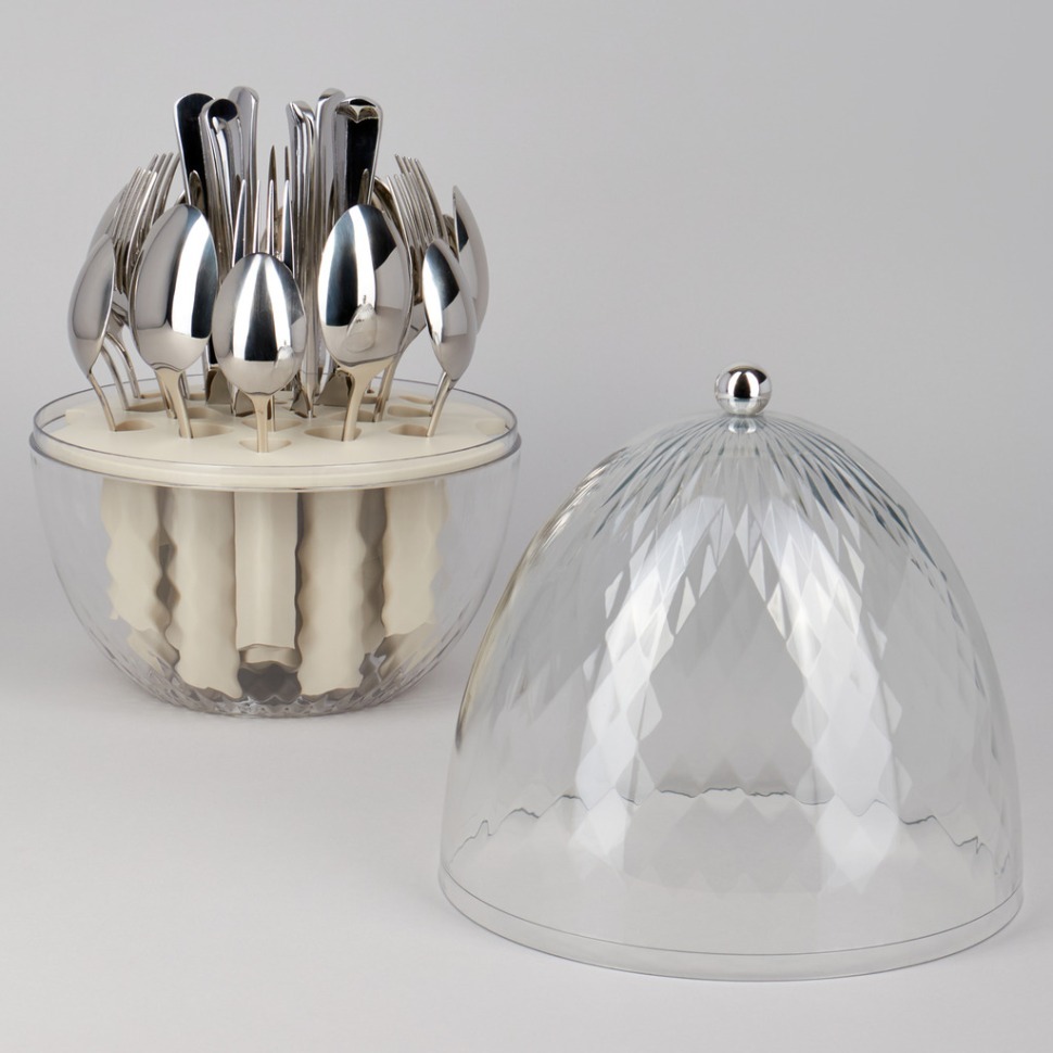 Фото Набор столовых приборов на вращающейся подставке, 24пр., сталь 18/10 Agness (922-022) - интернет-магазин МегаТерем в Москве