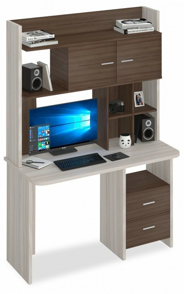 Фото Стол компьютерный Домино Lite СКЛ-Прям120Р+НКЛХ-120 MER_SKL-Pryam120R-NKLH-120-KSH-CH - интернет-магазин МегаТерем в Москве