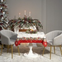 Скатерть "морозко.снегири" 110х140см ,красный, 100% хлопок,твил пропитка Lefard (850-745-20)