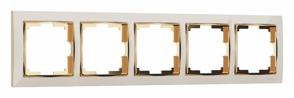 Фото Рамка на 5 постов Werkel Snabb (слоновая кость/золото) W0051932 WRK_a051655 - интернет-магазин МегаТерем в Москве