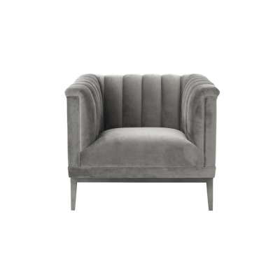 Кресло Арам S0280-1D/AR108-34#grey, Нержавеющая сталь, бархат, dark grey, ROOMERS FURNITURE