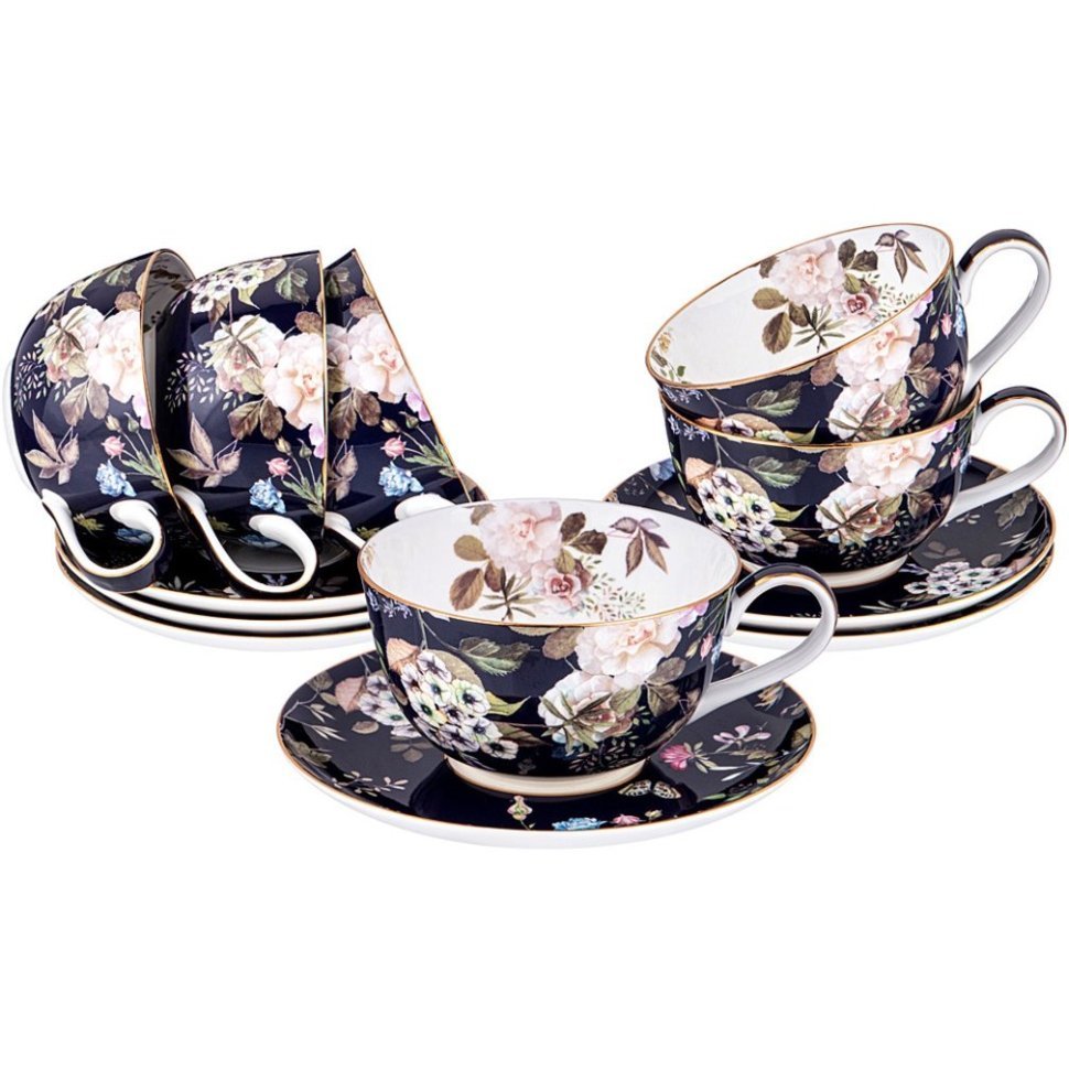 Фото Чайный набор lefard кобальт на 6 персон 12 пр. 300 мл (86-2487)  - интернет-магазин МегаТерем в Москве