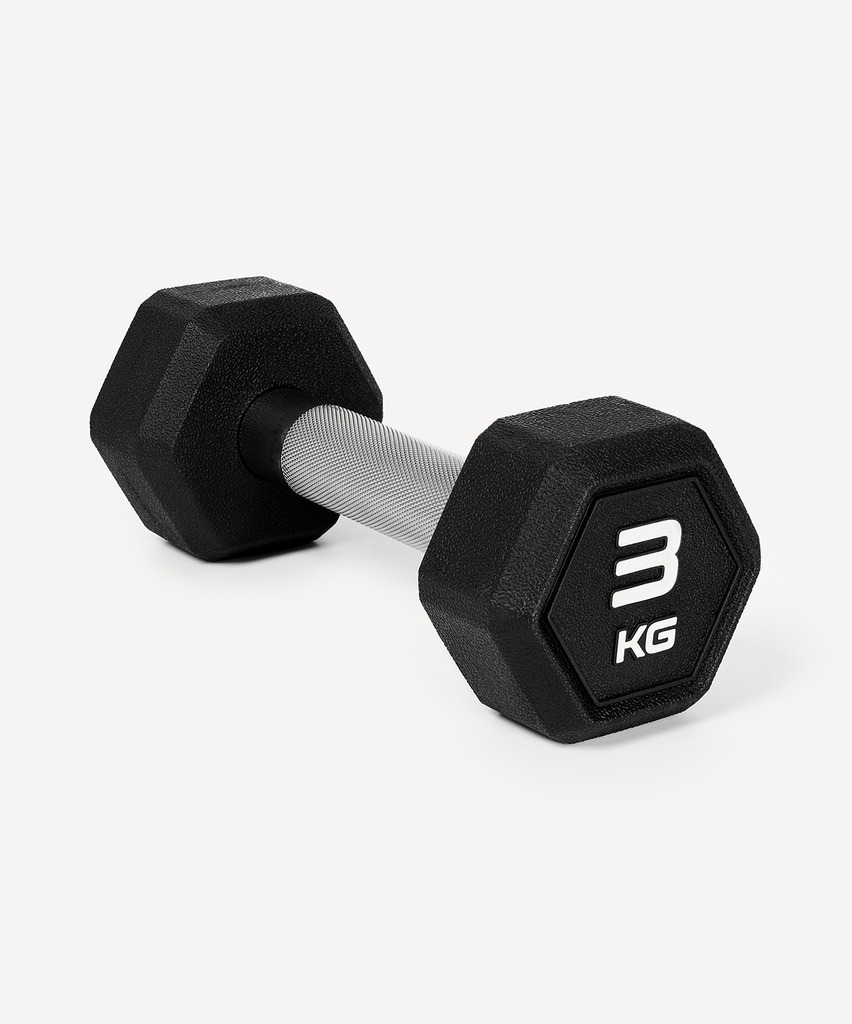 Фото Гантель гексагональная STARFIT DB-301PRO 3 кг, обрезиненная, черный (2115107) - интернет-магазин МегаТерем в Москве