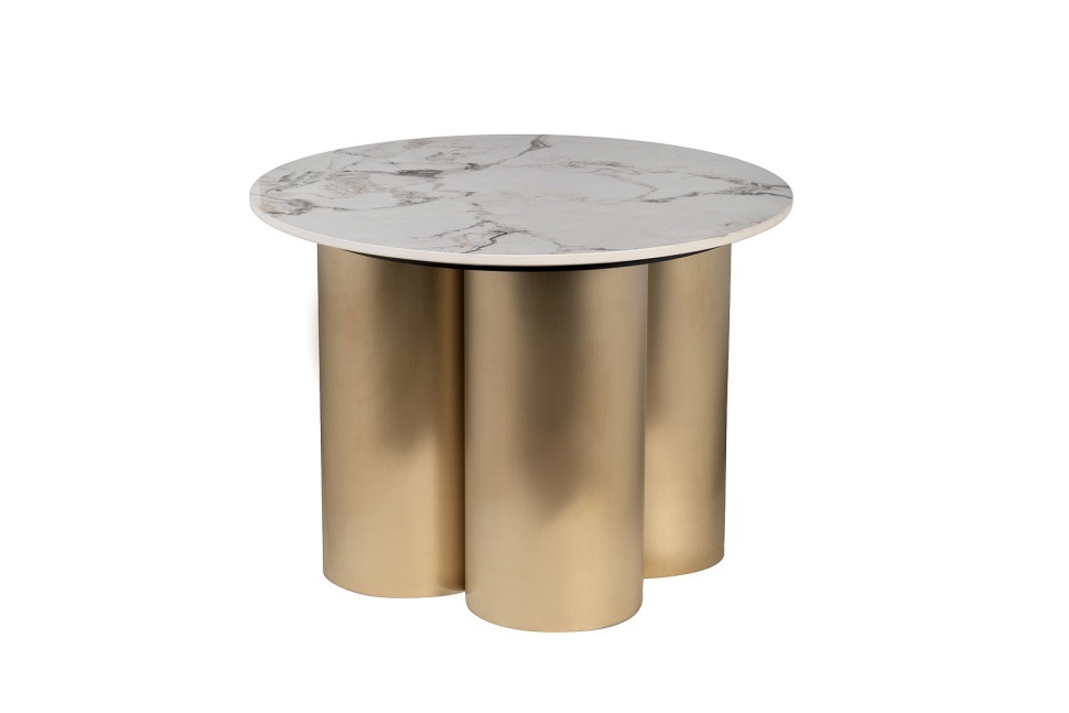 Фото Стол журнальный керамогранит белый d60*45см (TT-00013334) - интернет-магазин МегаТерем в Москве