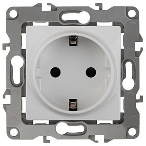 Фото Розетка с заземлением, без рамки Эра Эра 12 12-2001-01 ER_B0014681 - интернет-магазин МегаТерем в Москве