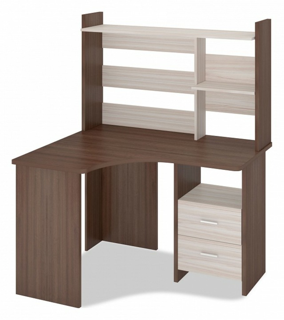 Фото Стол компьютерный Домино Лайт СКЛ-Угл120+НКЛ-120 MER_SKL-Ugl120_NKL-120_SHK_LEV - интернет-магазин МегаТерем в Москве