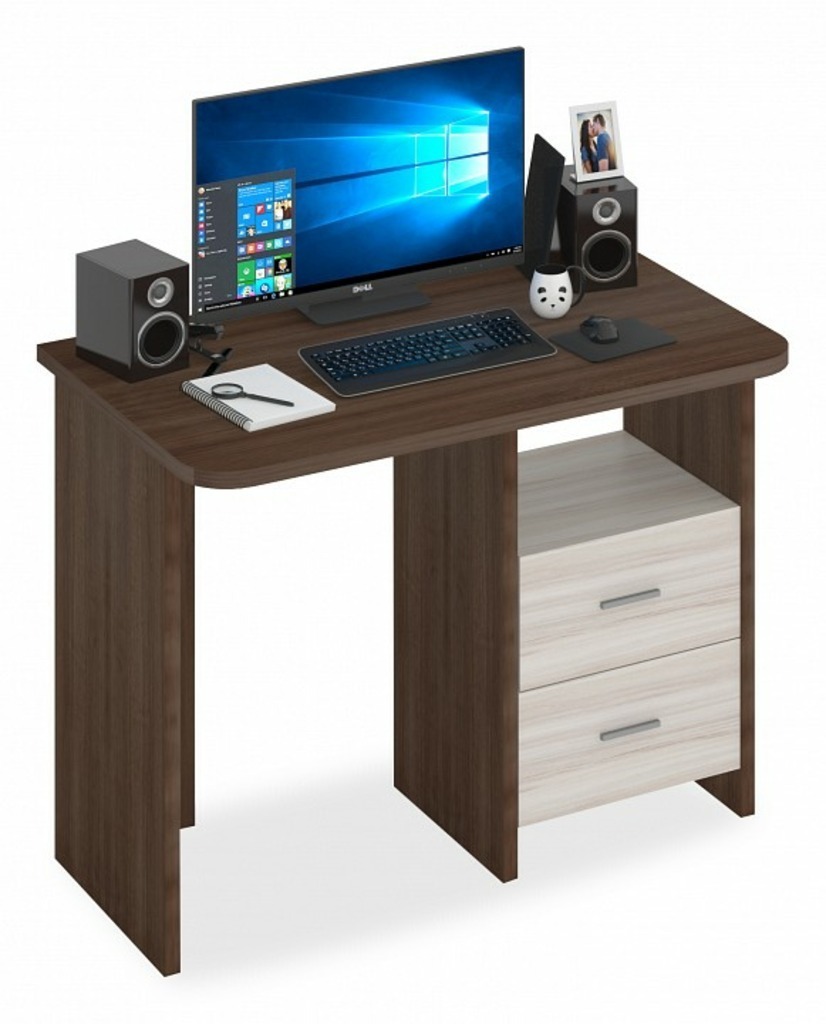 Фото Стол письменный Домино Lite СКЛ-Прям100Р MER_SKL-Pryam100R_SHK - интернет-магазин МегаТерем в Москве