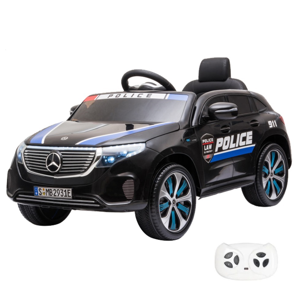 Фото Детский электромобиль Mercedes Police EQC 400 12V 2WD - HL378-BLACK - интернет-магазин МегаТерем в Москве