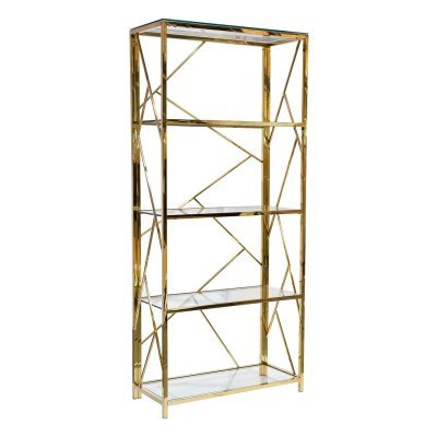 Стеллаж стекло прозр/золото...