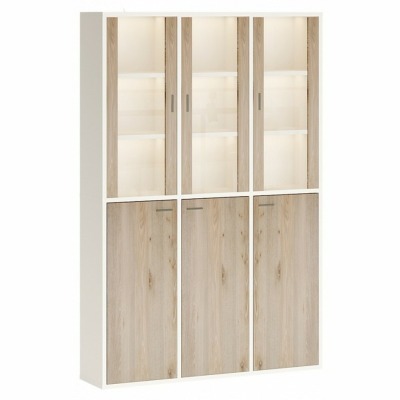 Шкаф-витрина Домино СУ(ш3в2)+3ФГ+3ФС MER_SUsh3v2-3FG-3FS-BEN-belyj-nelson