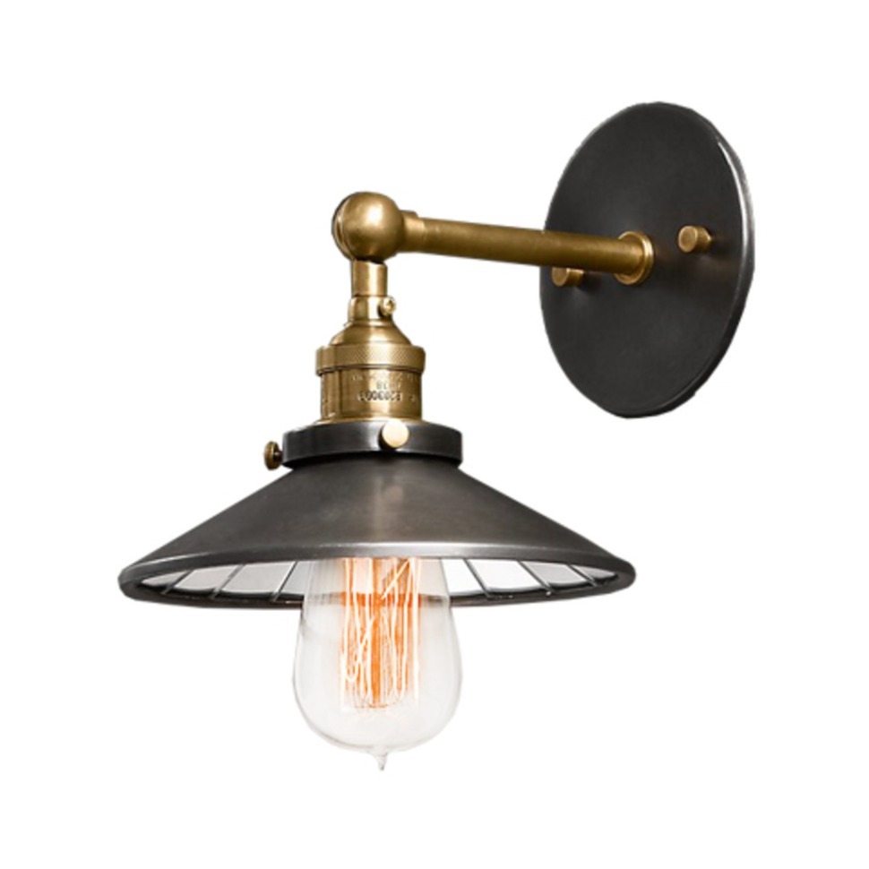 Фото Бра Скон DTL9103-M, металл, Gold, black finish, RESTORATION HARDWARE - интернет-магазин МегаТерем в Москве