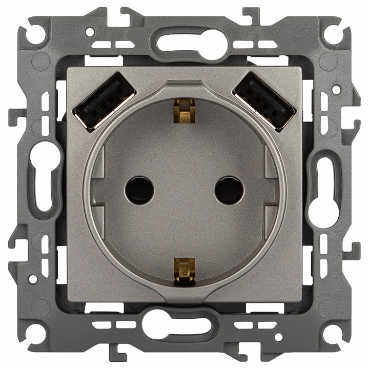 Фото Розетка с заземлением и со шторкой и 2хUSB, без рамки Эра Эра 12 12-4109-16 ER_B0065729 - интернет-магазин МегаТерем в Москве