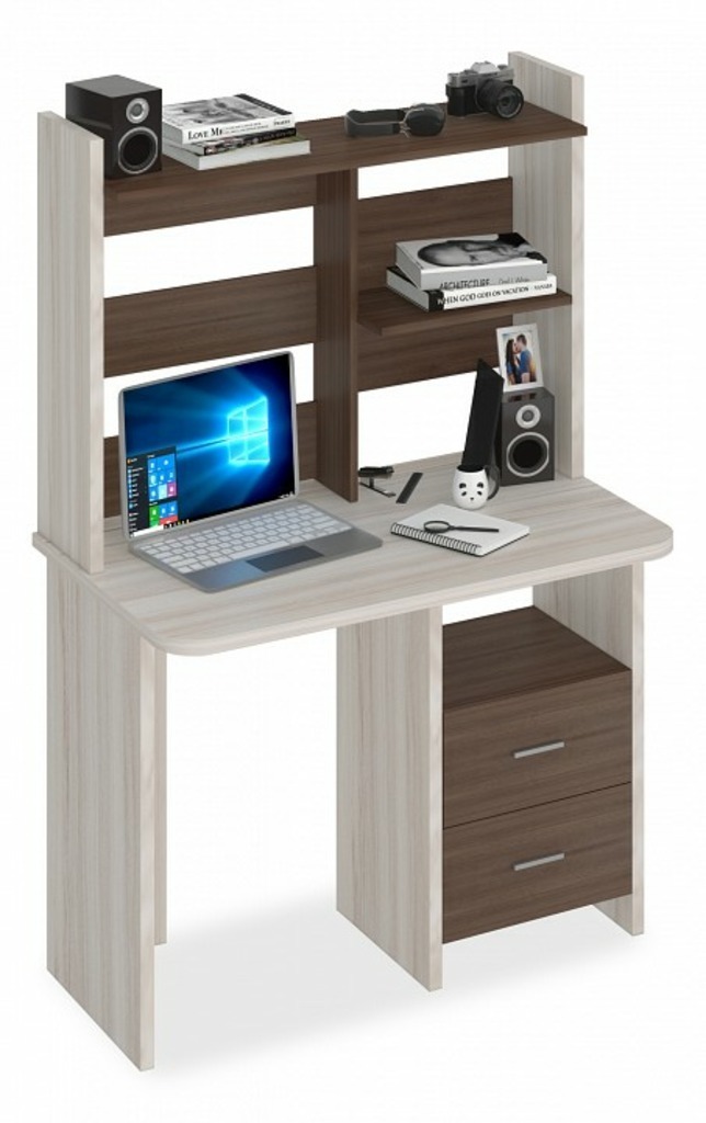 Фото Стол компьютерный Домино Lite СКЛ-Прям100Р+НКЛ-100 MER_SKL-Pryam100R-NKL-100_KSH - интернет-магазин МегаТерем в Москве