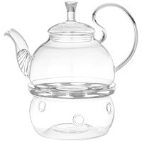Чайник заварочный agness с фильтром из нжс и стекл. подставкой для подогрева 600 мл (887-254) 