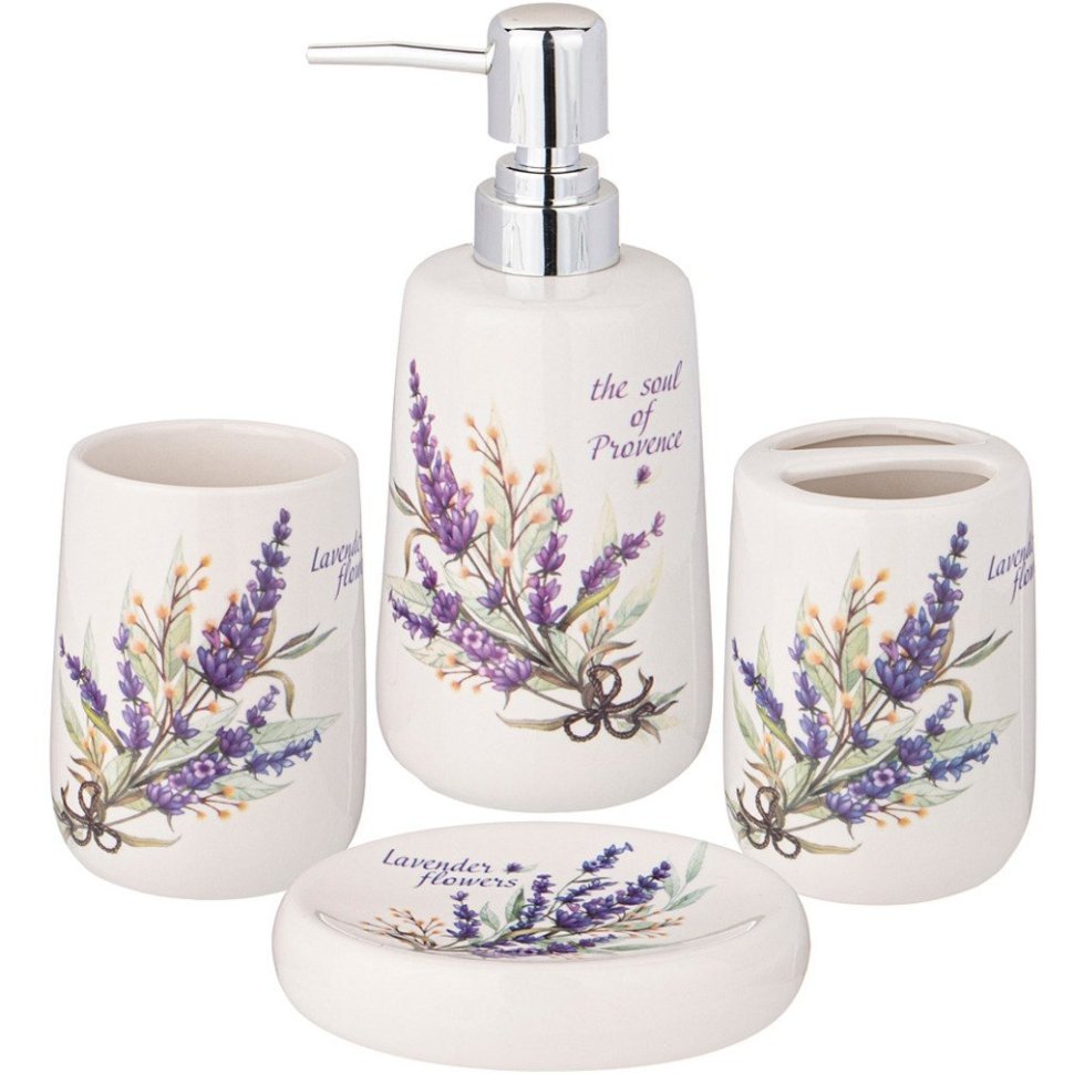 Фото Набор для ванной комнаты душа прованса 4 пр. 400 мл Lefard (755-233) - интернет-магазин МегаТерем в Москве