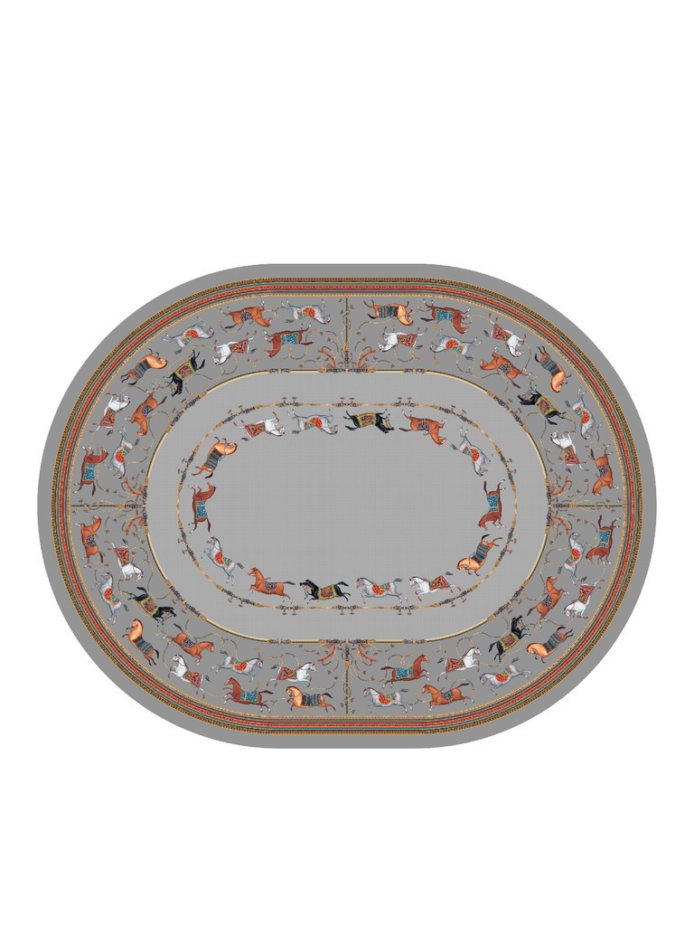 Фото Скатерть  овальная  passage ,140х180см, 100% хлопок,твилл c пропиткой, серый Lefard (850-761-4) - интернет-магазин МегаТерем в Москве