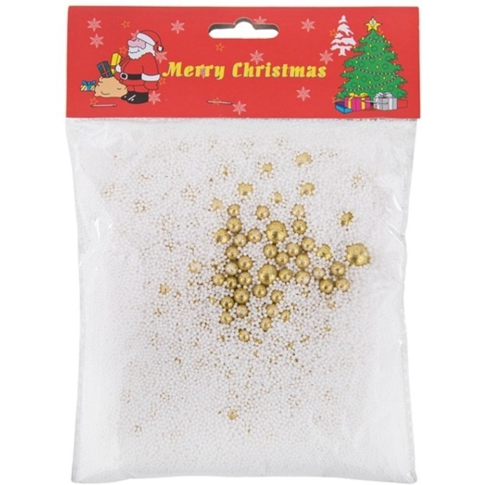 Фото Декоративное изделие искусственный снег с золотыми бусинками Polite Crafts&amp;gifts (160-164) - интернет-магазин МегаТерем в Москве