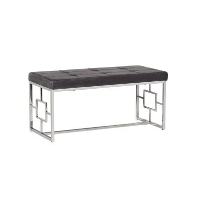 Банкетка серый велюр/хром 9...