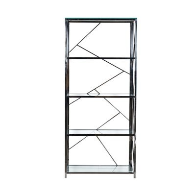 Стеллаж стекло прозр/темн.хром 80*35*180см (TT-00002840)