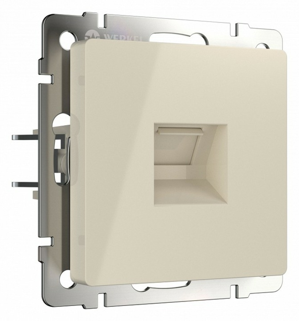 Фото Розетка Ethernet RJ-45 без рамки Werkel слоновая кость W1181003 WRK_a051467 - интернет-магазин МегаТерем в Москве