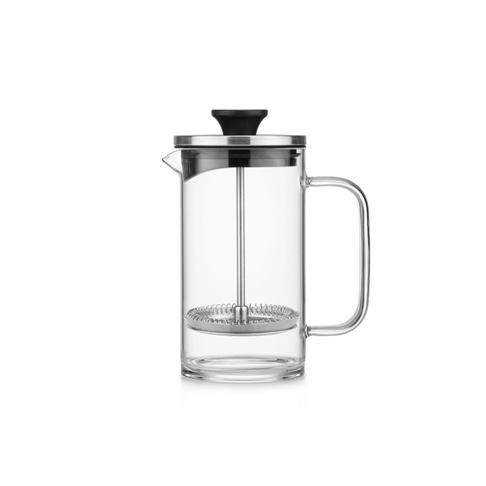 Фото Френч-пресс F-125, 8.2, Боросиликатное стекло, металл, clear/black, SAMADOYO - интернет-магазин МегаТерем в Москве