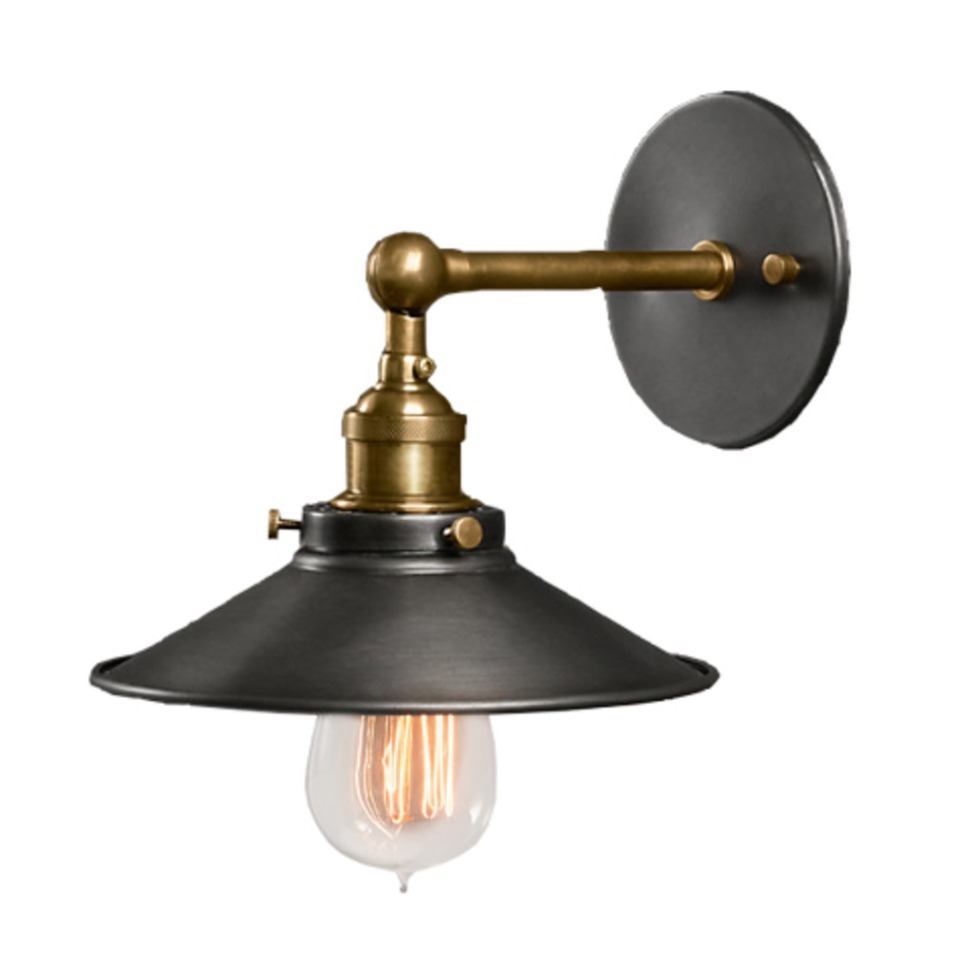 Фото Бра Скон DTL9103, металл, brass/black, RESTORATION HARDWARE - интернет-магазин МегаТерем в Москве