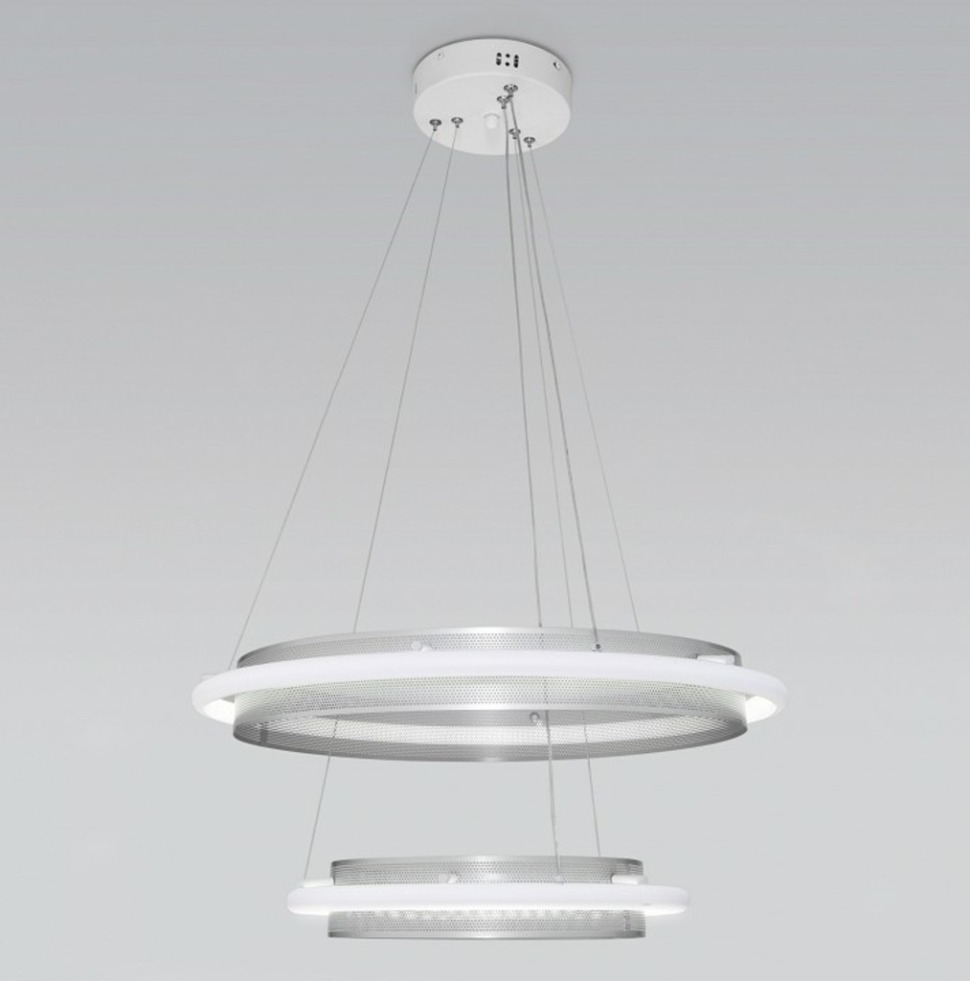 Фото Подвесной светильник Eurosvet Imperio 90241/2 белый/ серебро Smart EV_a054087 - интернет-магазин МегаТерем в Москве