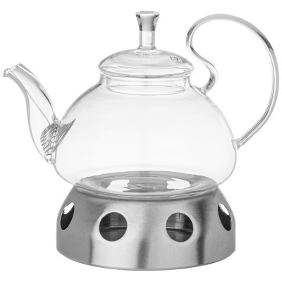 Чайник заварочный agness с фильтром из нжс и подставкой для подогрева 800 мл (887-255) 