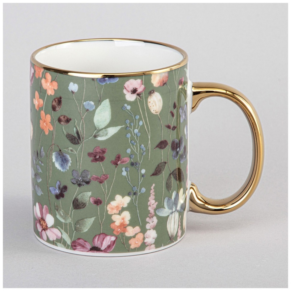 Фото Кружка lefard 340мл хакки цветы   мал уп=12шт (97-756)  - интернет-магазин МегаТерем в Москве