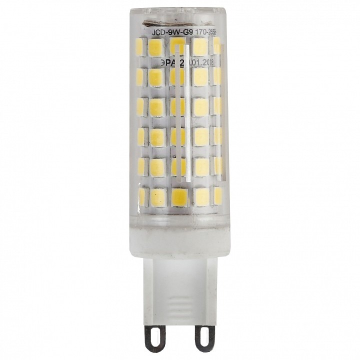Фото Лампа светодиодная Эра Стандарт G9 9Вт 2700K LED JCD-9W-CER-827-G9 ER_B0033185 - интернет-магазин МегаТерем в Москве