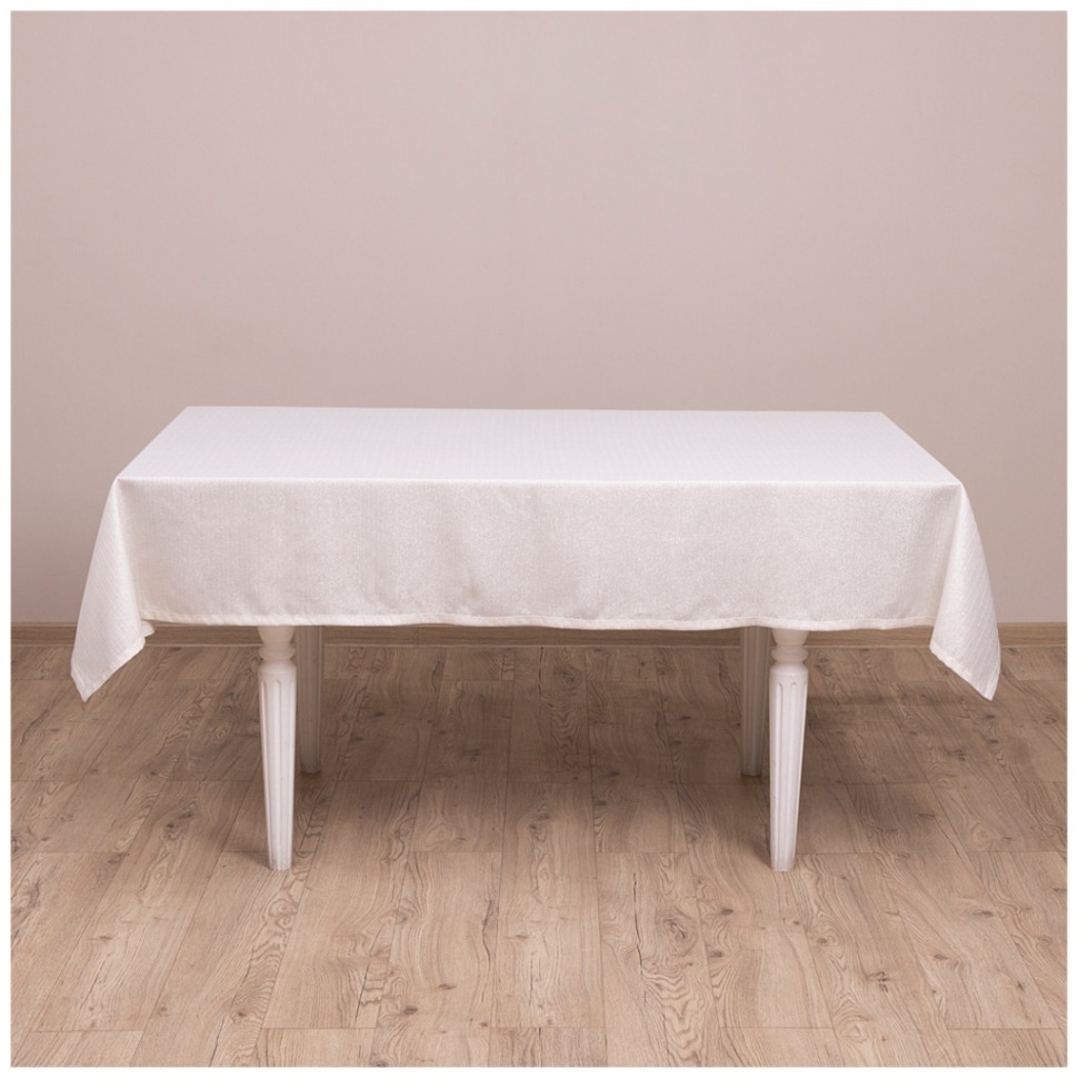 Фото Скатерть органза золото  140х140см евроуголок 100% полиэстер Lefard (850-909-1) - интернет-магазин МегаТерем в Москве