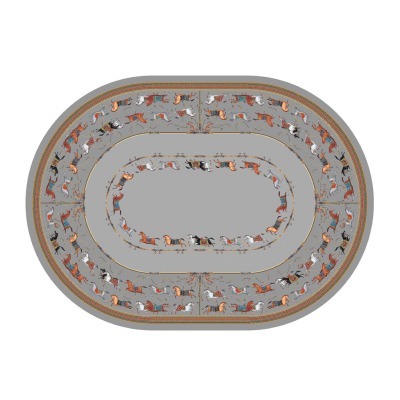 Скатерть  овальная  "passage" ,160х220см, 100% хлопок,твил c пропиткой, серый Lefard (850-761-41)