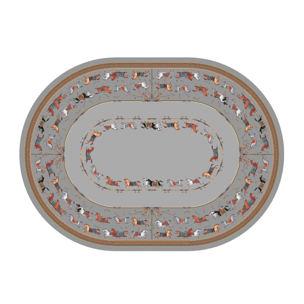 Фото Скатерть  овальная  passage ,160х220см, 100% хлопок,твил c пропиткой, серый Lefard (850-761-41) - интернет-магазин МегаТерем в Москве